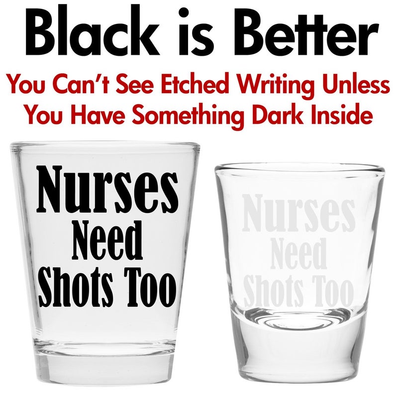 Make Em Laugh Nurses Need Shots Too Shot Glass - Nurse Gifts Makes Funny for Nurses, Women & Men - Cute Glasses Nursing Student or Graduation Present Studentd and RX - Image 4
